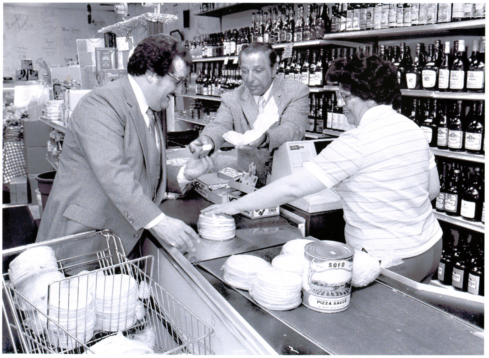 Joe Sofo and his sister Connie serving a customer
